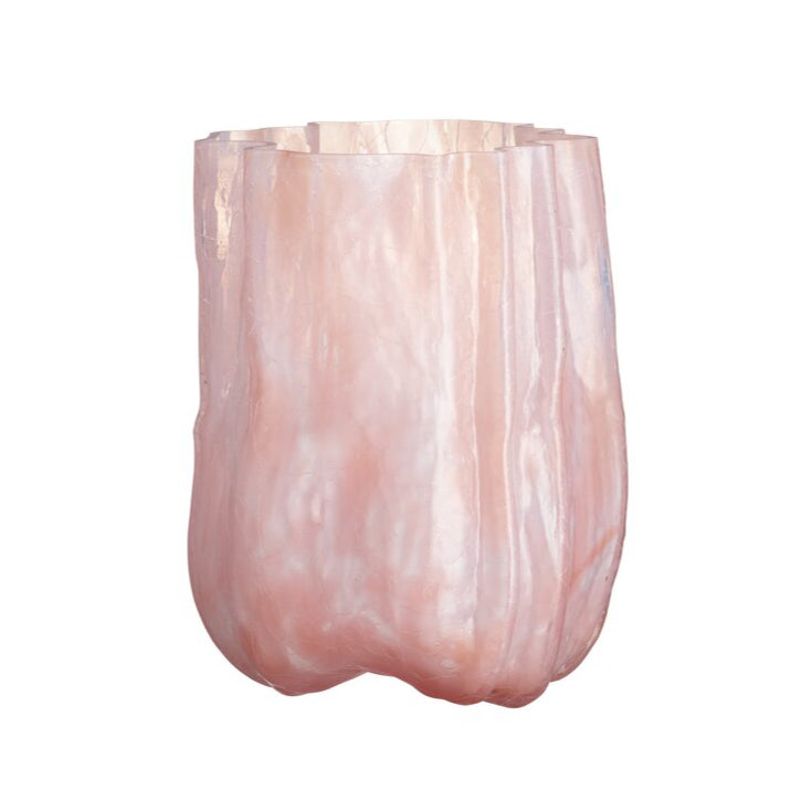 Crackle vase, pink pearl - H27 cm.